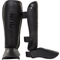 Venum Challenger Shin Guards – Skintex Leather Muay Thai Gear – Matte Black