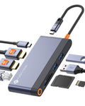 Jolof Store 8-in-1 USB-C Hub | Dual 4K HDMI Docking Station | 100W PD