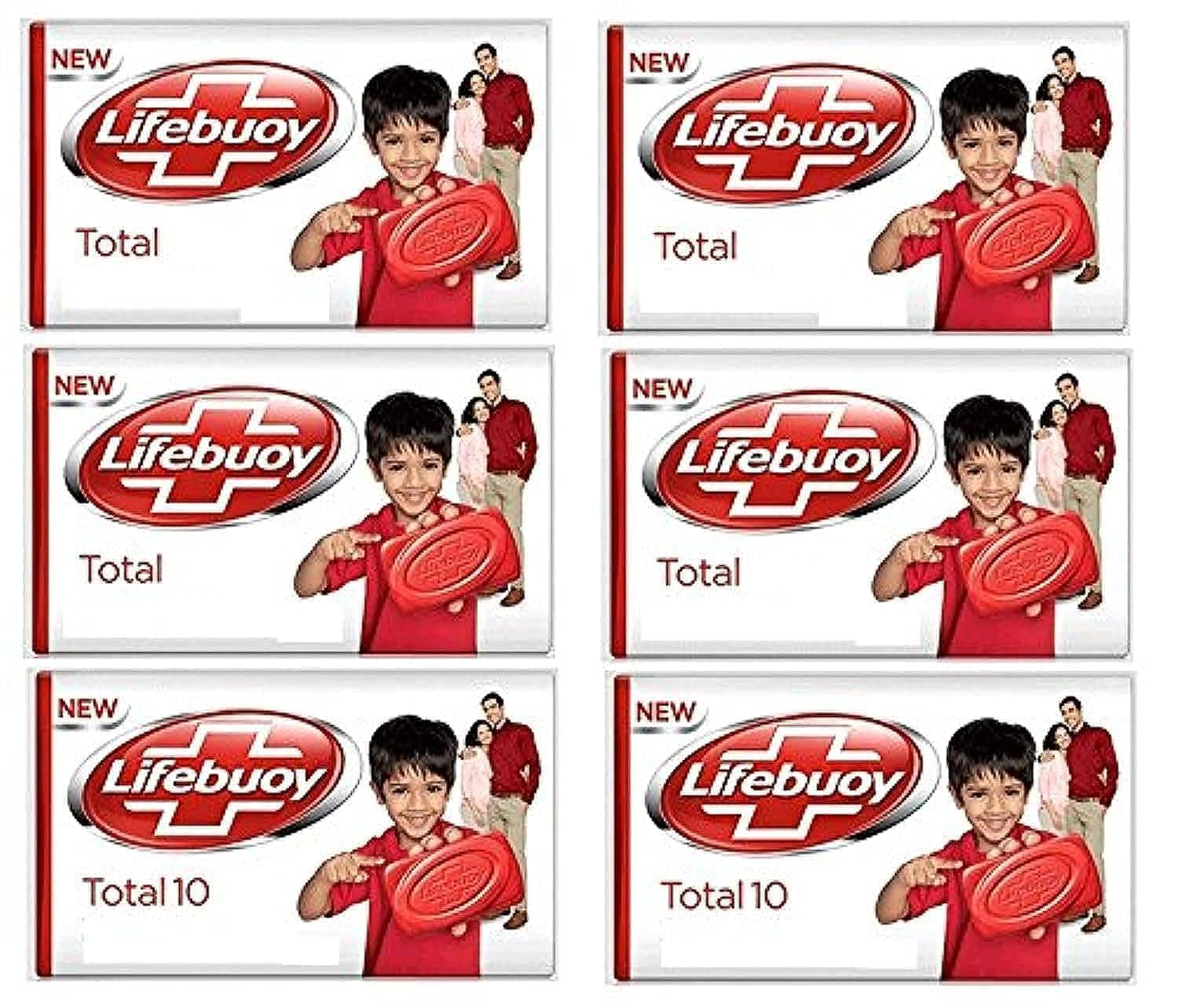 Lifebuoy Total Action Antibacterial Soap Bar - Deep Cleansing (6 Pack)