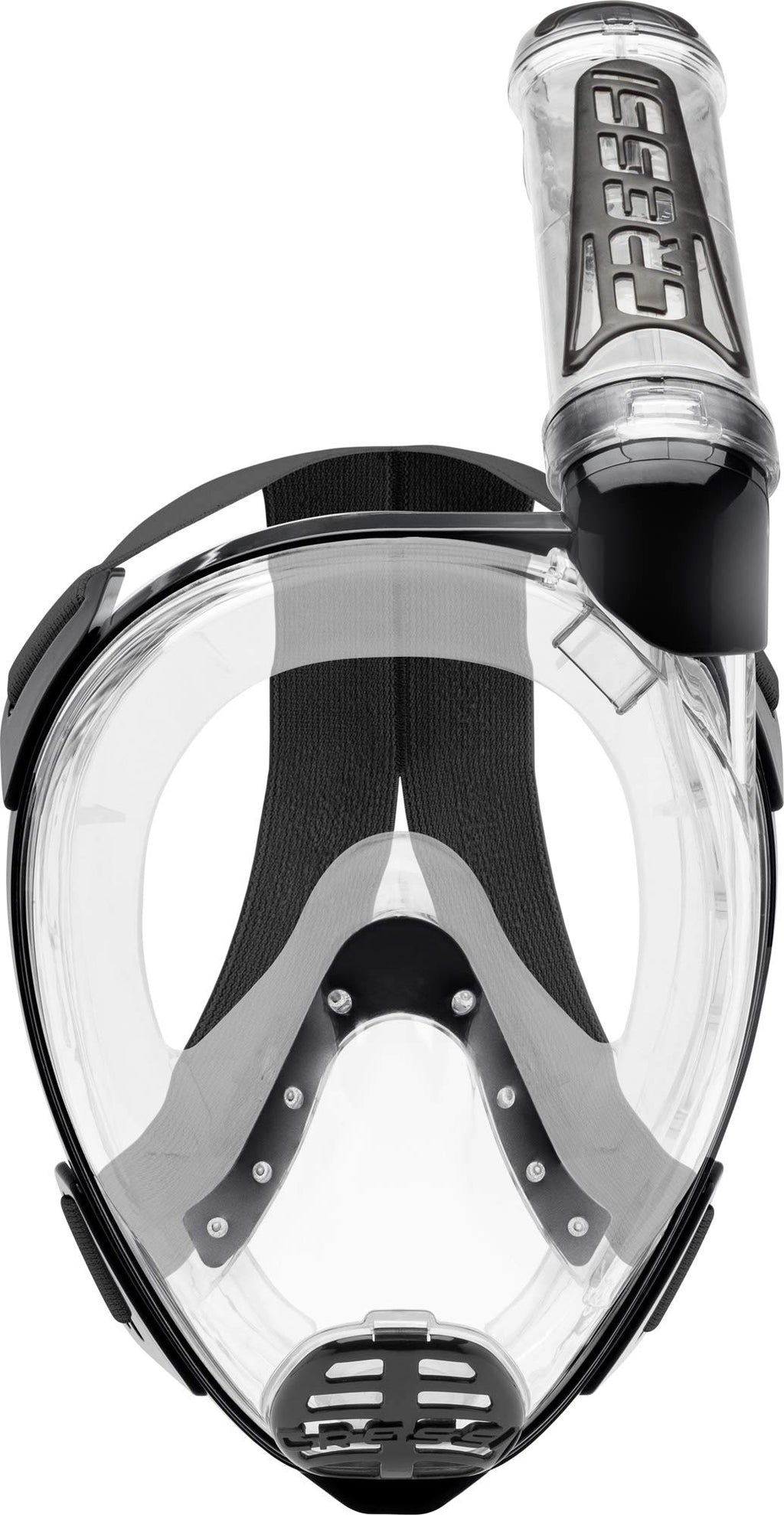 Cressi Duke Full Face Snorkel Dry Mask | Clear/Black | Size M/L