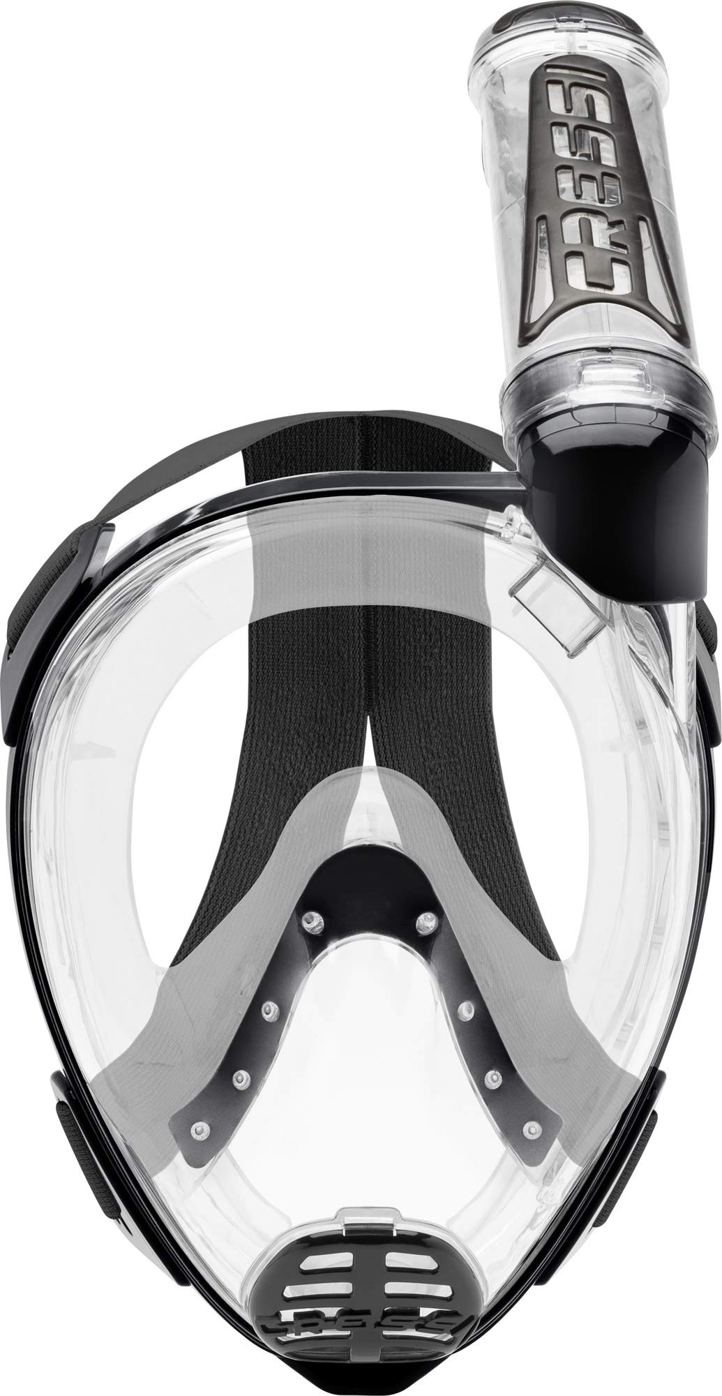 Cressi Duke Full Face Snorkel Dry Mask | Clear/Black | Size M/L