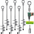 Insaga 45cm Heavy Duty Ground Anchor – Spiral Metal Tent Pegs, 6 Pack