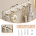 QMAHA Coat Rack Wall Mounted, Wooden Coat Rack Wood Wall Hooks Coat Hook for Wall, Wooden Coat Hooks Wall Mounted All Fixings Included - image 1