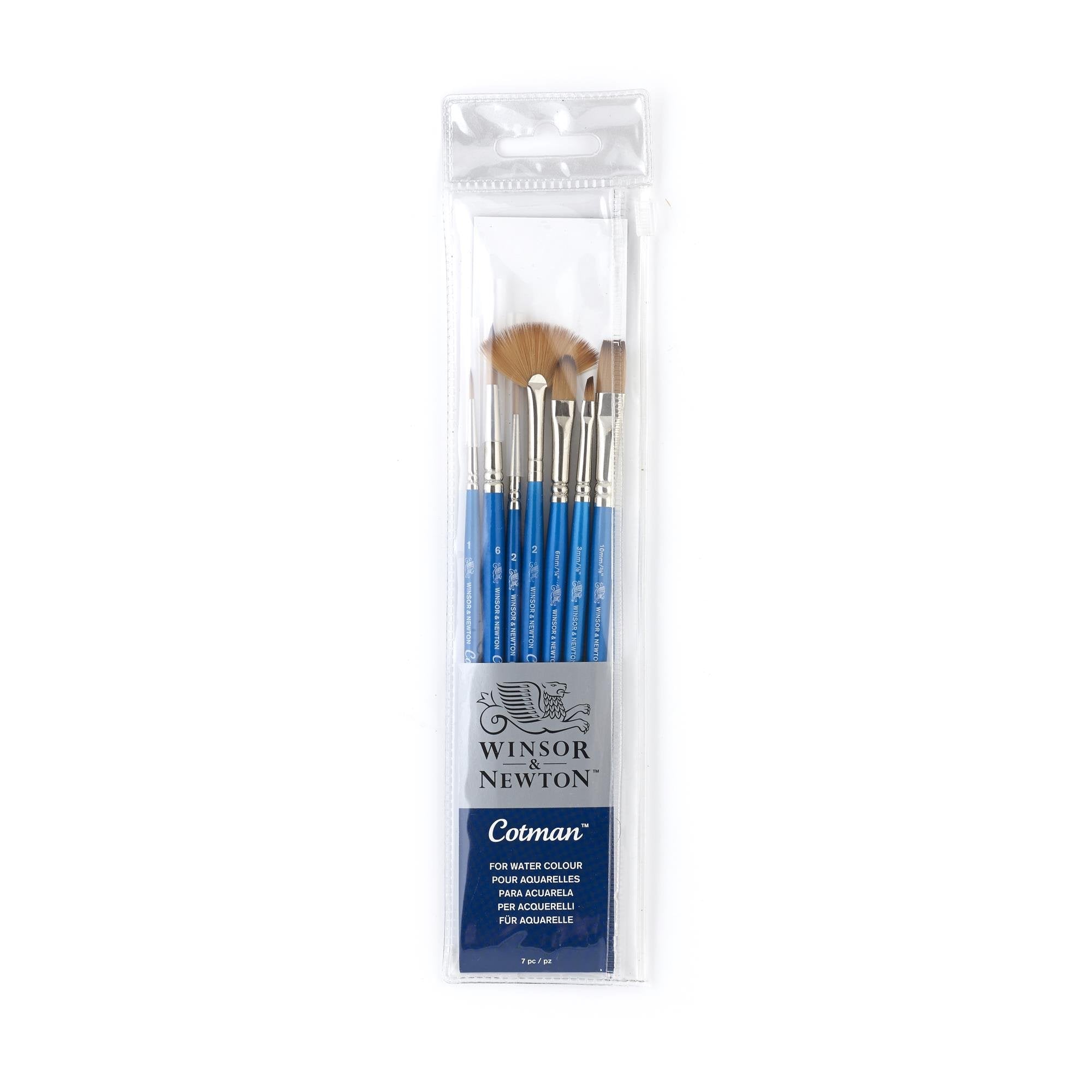 Winsor & Newton Cotman Synthetic Watercolour Brushes - 7 Piece Set