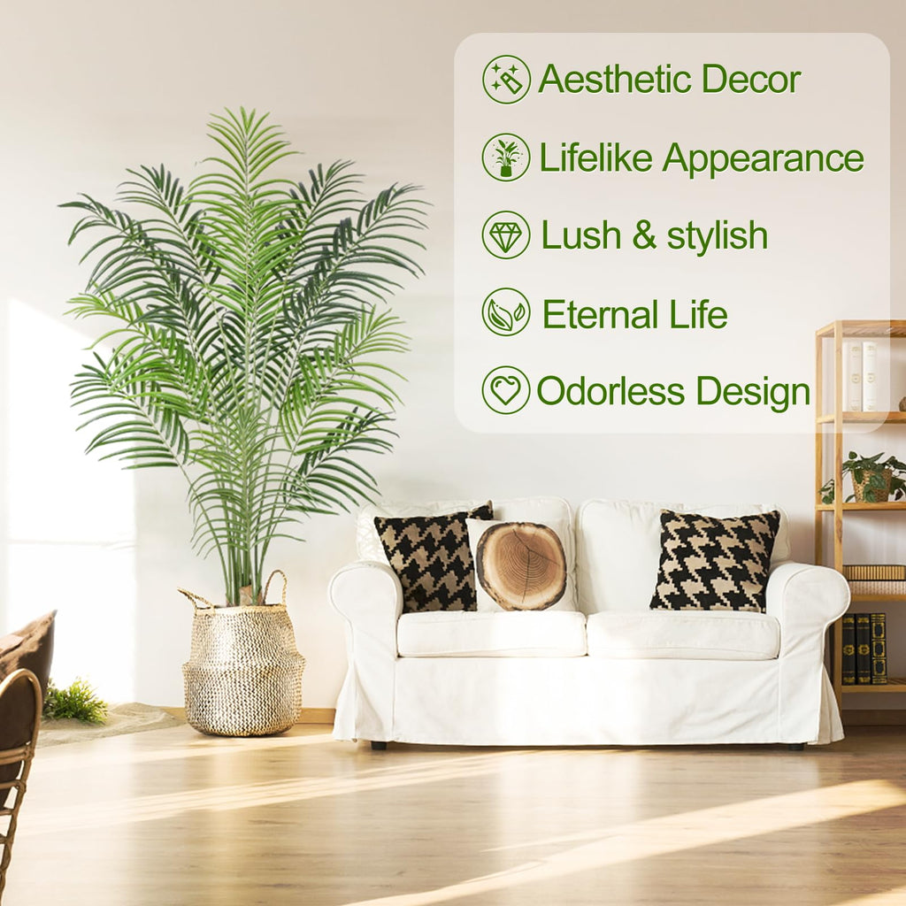 Keeplush 170CM Artificial Palm Tree | Tall Faux Areca Palm with Real Bark