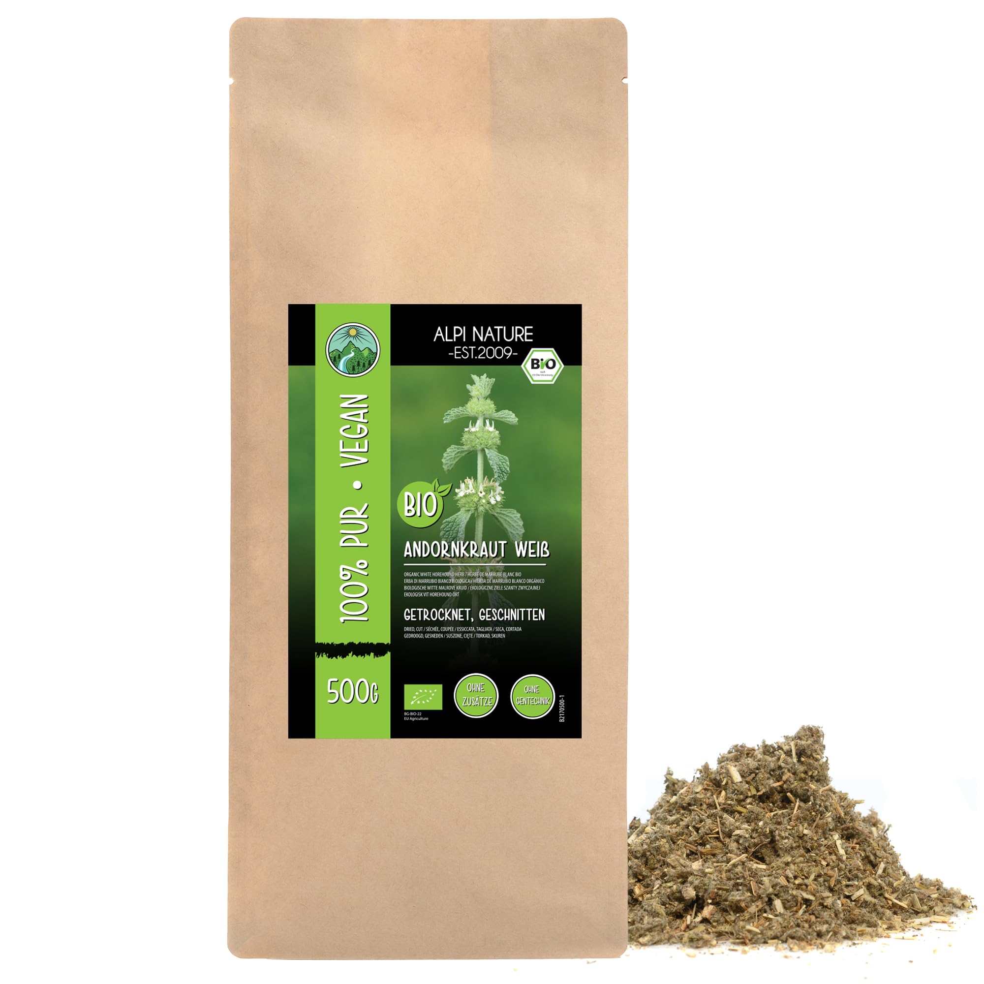 Alpi Nature Organic White Horehound Tea – 500g Loose Leaf Dried Herb