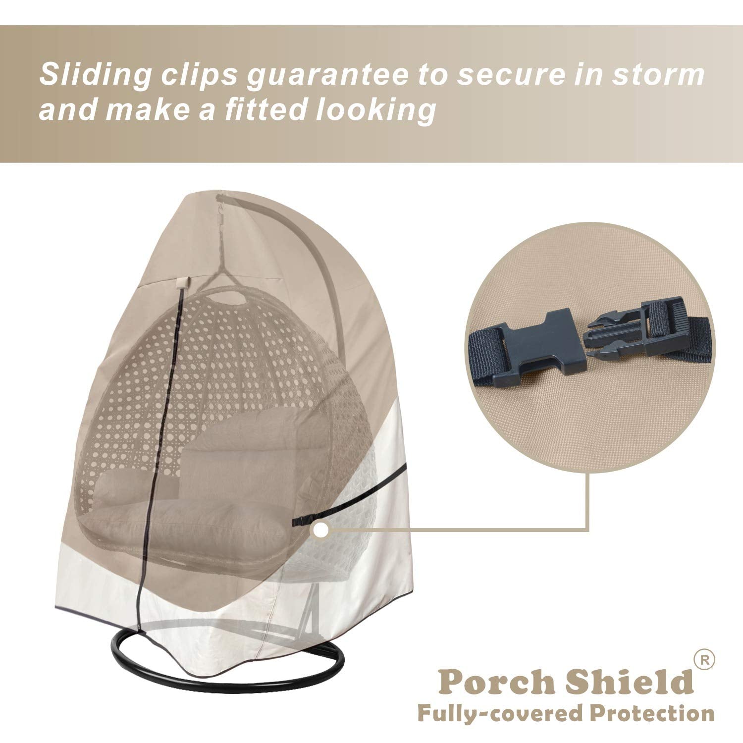 Porch Shield Double Seat Hanging Egg Chair Cover - 600D Waterproof Polyester