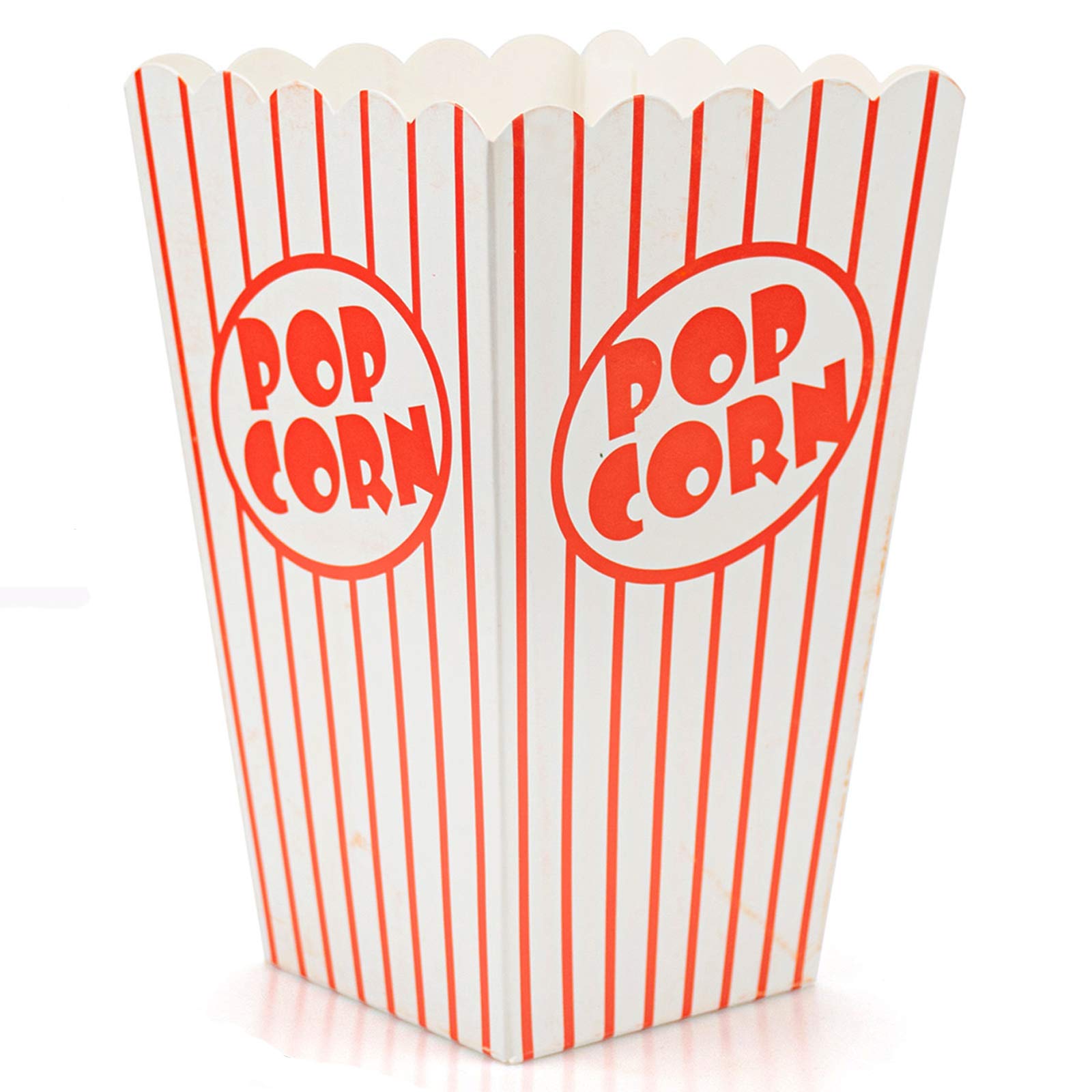 Jolof Store 100 Pack Striped Popcorn Boxes – 16x10cm Paper Favor Containers