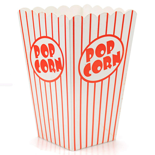Jolof Store 100 Pack Striped Popcorn Boxes – 16x10cm Paper Favor Containers