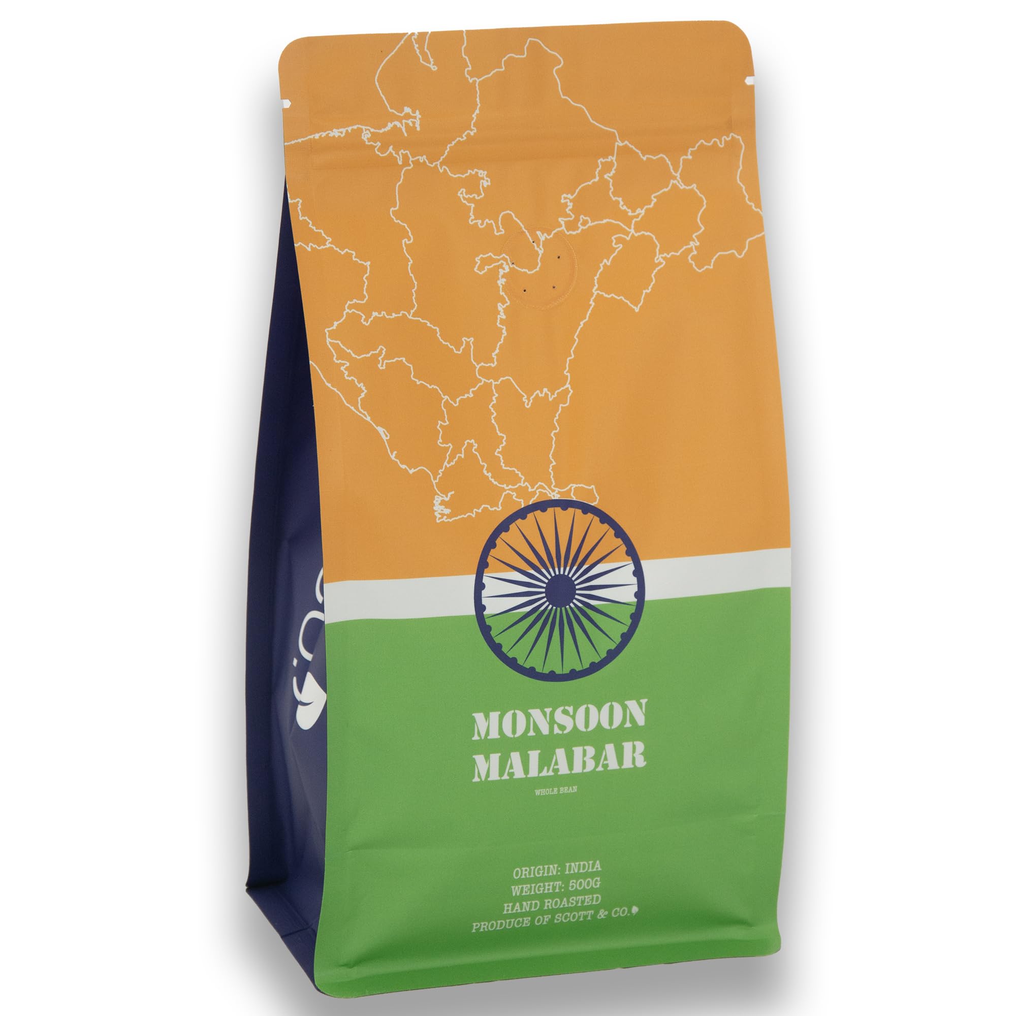 Scott&Co. Monsoon Malabar Coffee Beans | Dark Roast Whole Bean, 500g
