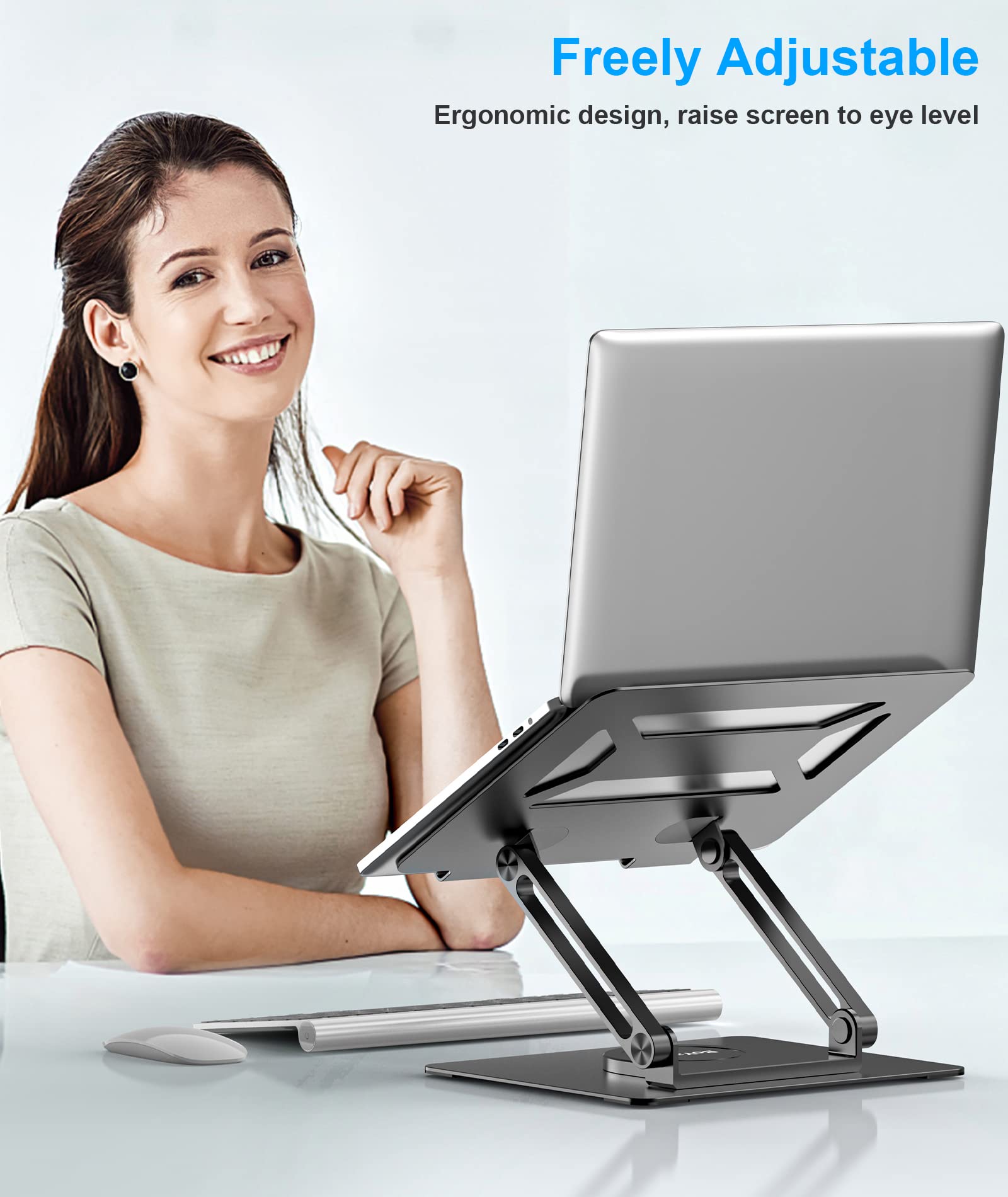 BoYata Laptop Stand | 360° Rotating Adjustable Ergonomic Desk Riser
