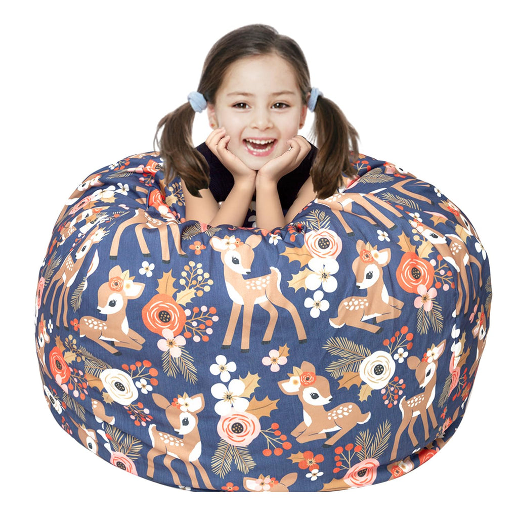 Round Bean Bag Cover Only without Filling, Large Stuffed Animal Bean Bag Storage, Bean Bag Chair Cover - image 1