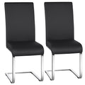 Yaheetech Dining Chairs Set of 2 Faux Leather High Back Chairs Black - image 1