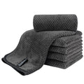 KinHwa Microfiber Hand Towels - Soft Absorbent 30x50cm 6-Pack Dark Grey