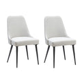 Jolof Store Modern Upholstered Dining Chairs - Set of 2 Linen Side Chairs, Ivory