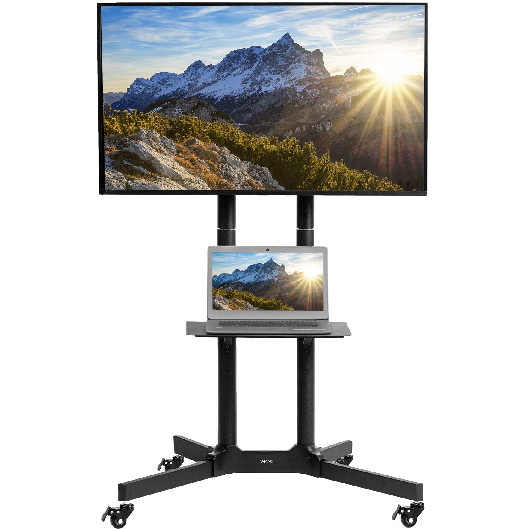 VIVO Mobile TV Cart - Rolling Stand for 32-83 inch Screens with Shelf