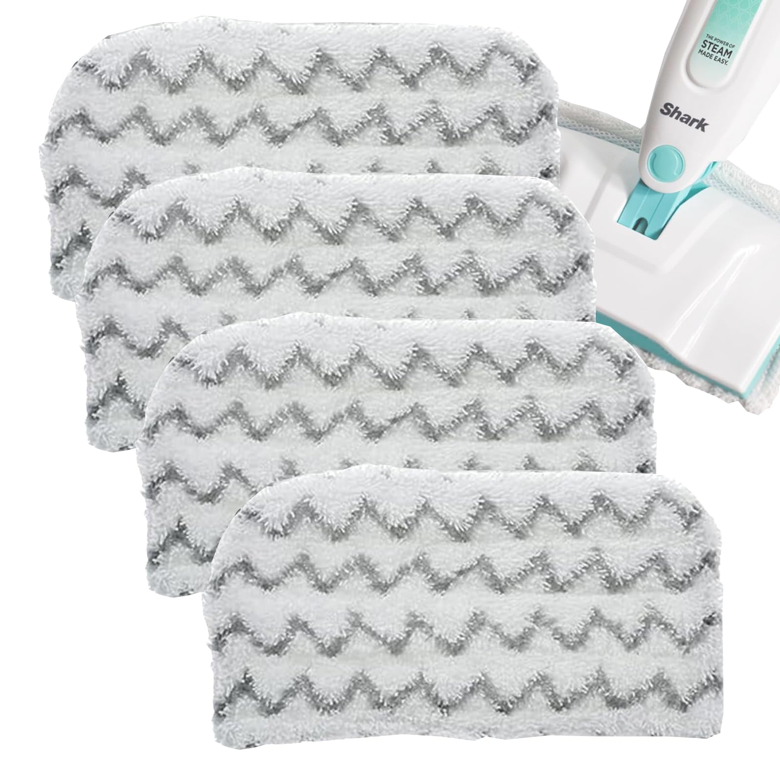 Shark Steam Mop Replacement Pads - Washable Microfiber Dirt Grip Refills
