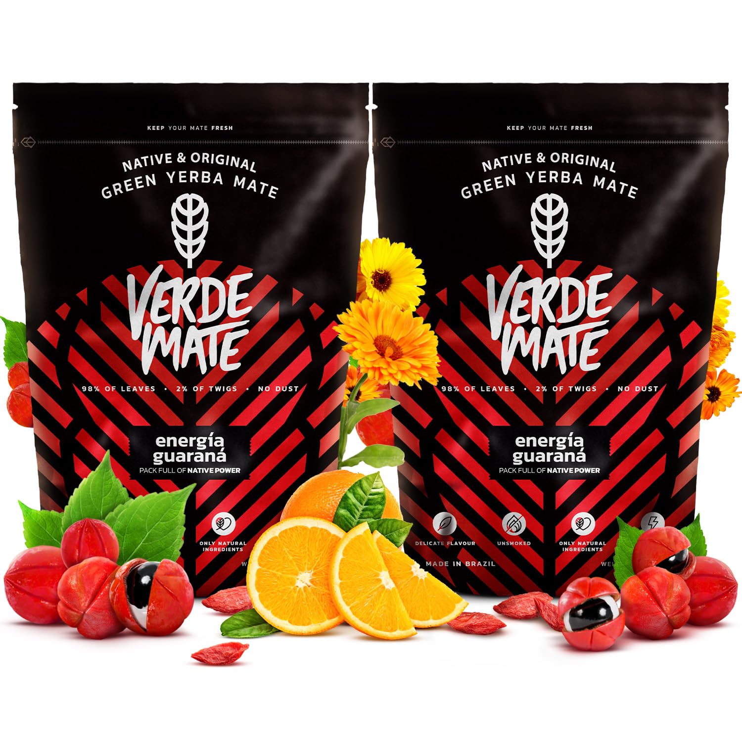 Verde Mate Green Energia Guarana 1000g | Unsmoked Brazilian Yerba Mate