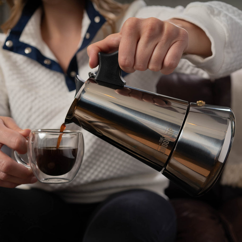 The London Sip Stainless Steel Moka Pot – 6 Cup Induction Espresso Maker