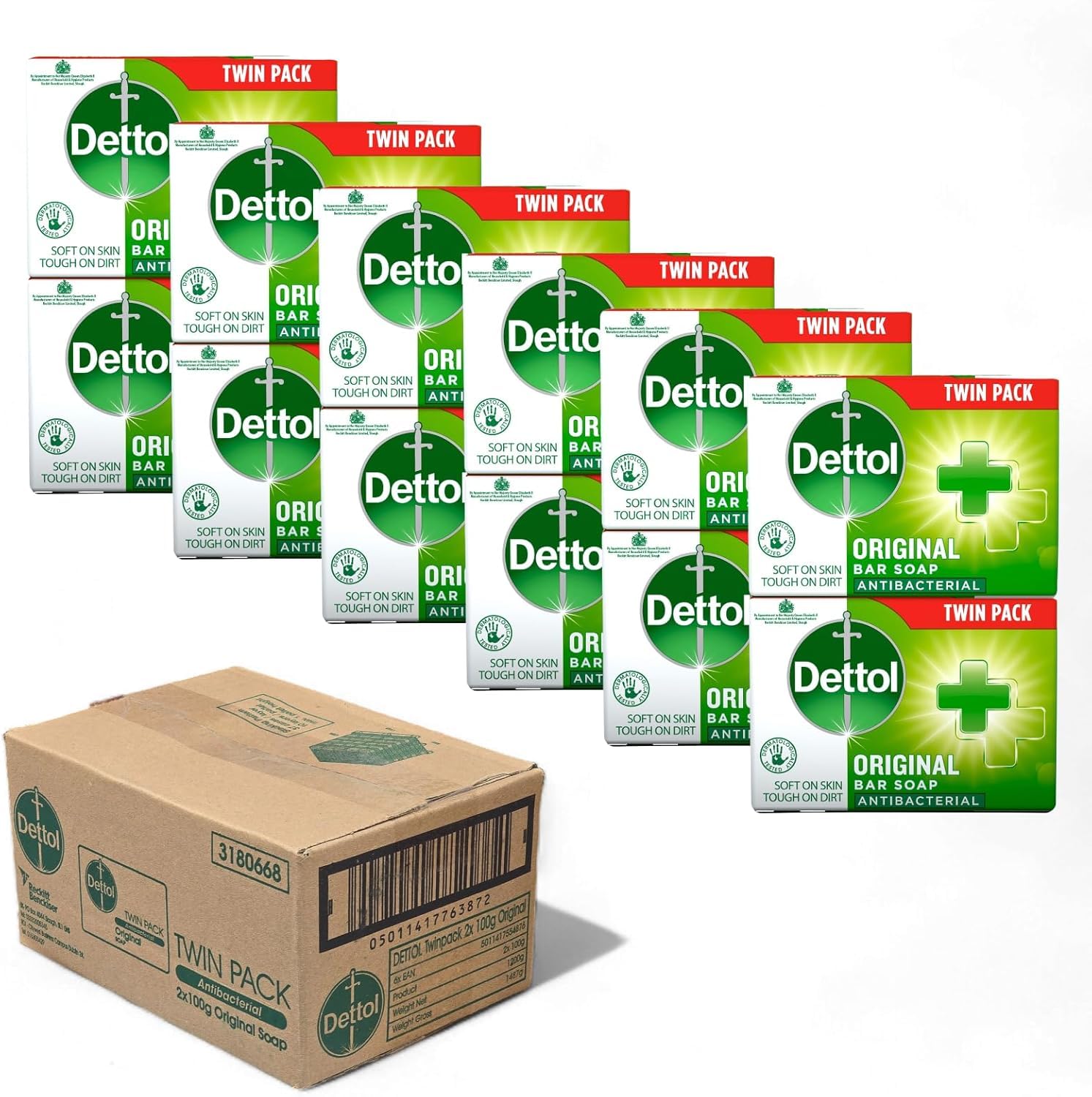 Buut B Anti-Bacterial Original Bar Soap - 12 PCS Bulk Family Pack