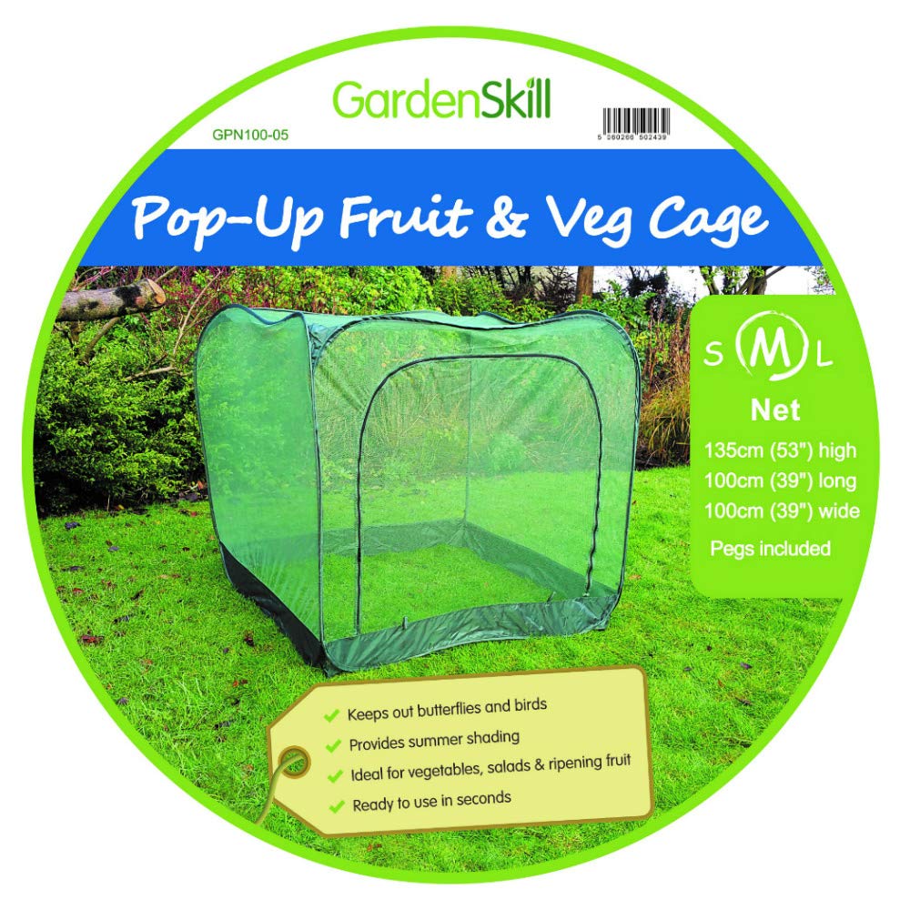 GardenSkill Pop-Up Fruit & Veg Cage – 4mm Anti-Bird Netting, 1.35m High