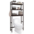 SMIBUY Bamboo Over-The-Toilet Storage Rack | 3-Tier Adjustable Shelf (Brown)