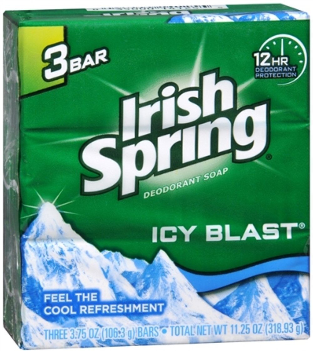Irish Spring Icy Blast Deodorant Bar Soap - 3.75 oz (6 Bars Total)