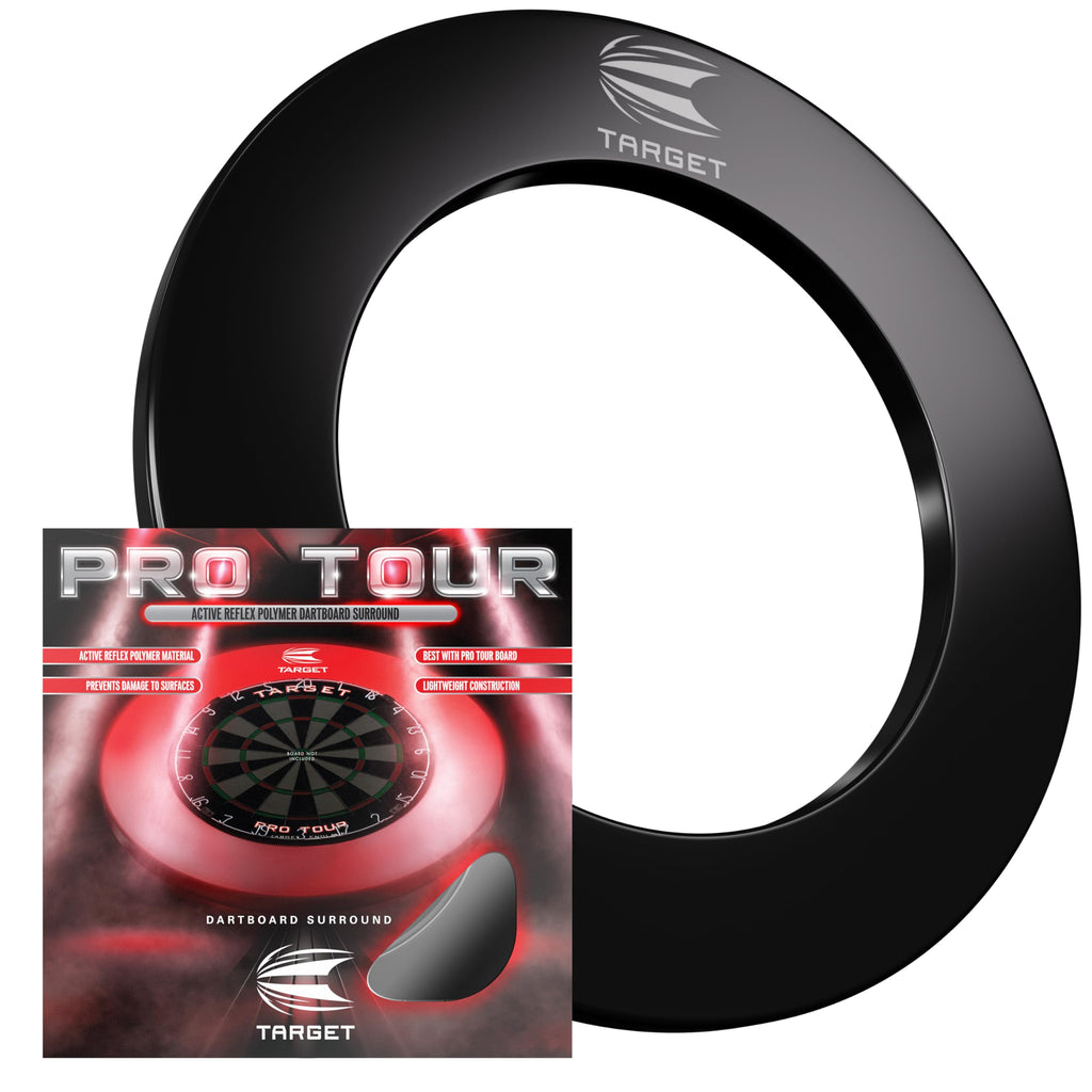Target Darts Pro Tour Dartboard Surround – Black Polymer Wall Guard