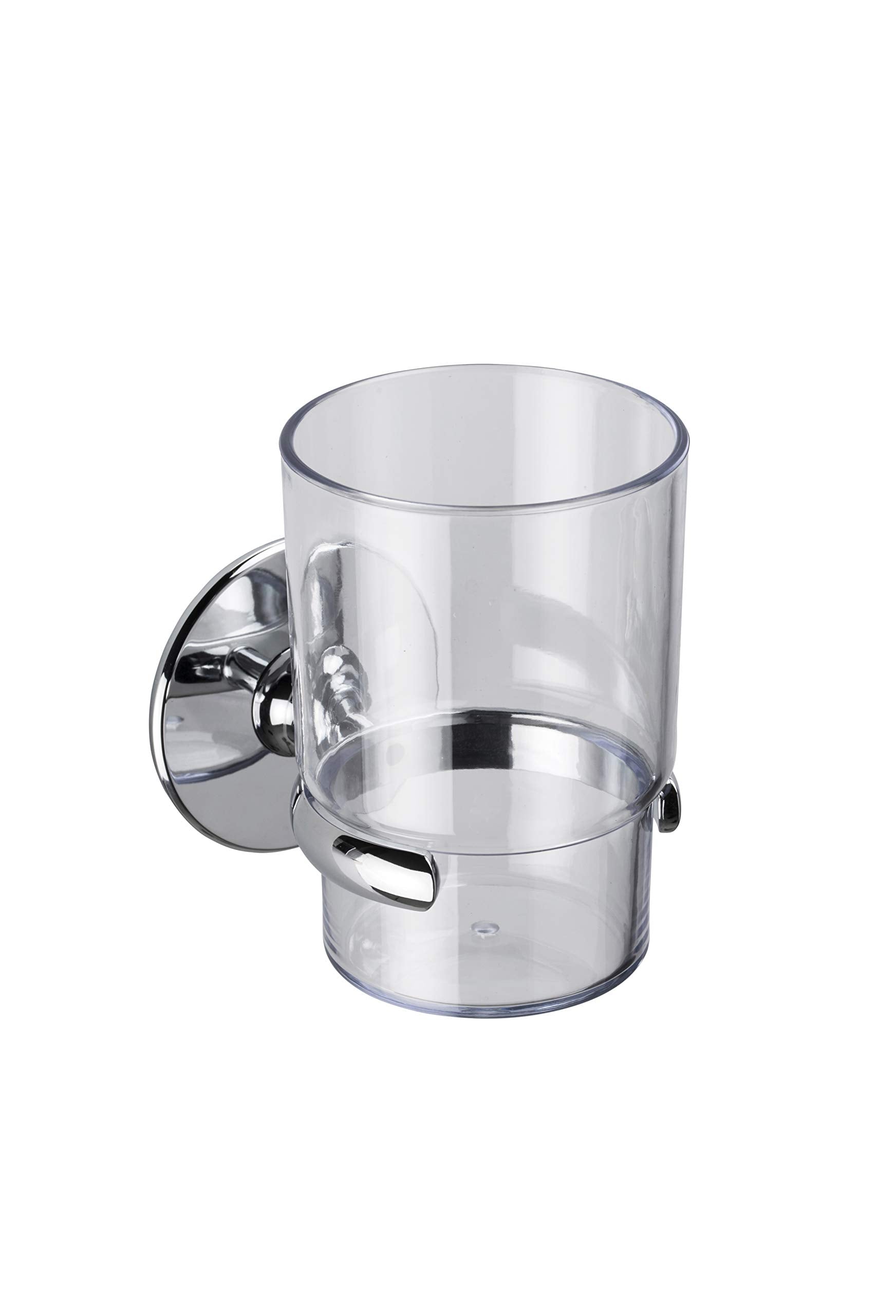 Croydex Chrome Slim Wall Mounted Bathroom Tumbler | Glue or Screw Fix