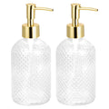 17oz Glass Soap Dispensers Set – 2Pcs Clear for Kitchen