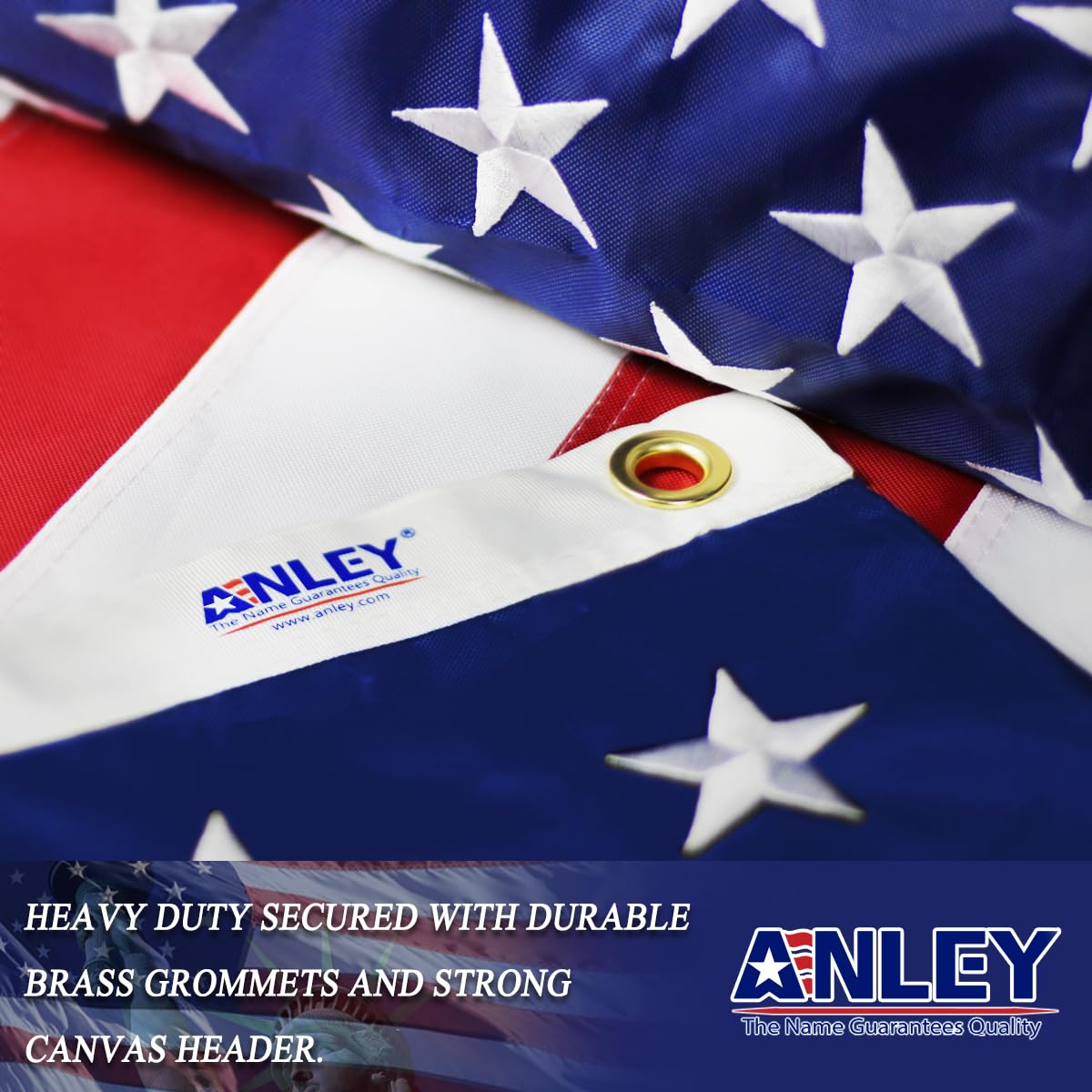 Anley EverStrong American US Flag - 6x10 Ft Heavy Duty Nylon USA Banner
