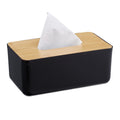 Relaxdays Tissue Box | Refillable Napkin Dispenser with Bamboo Lid