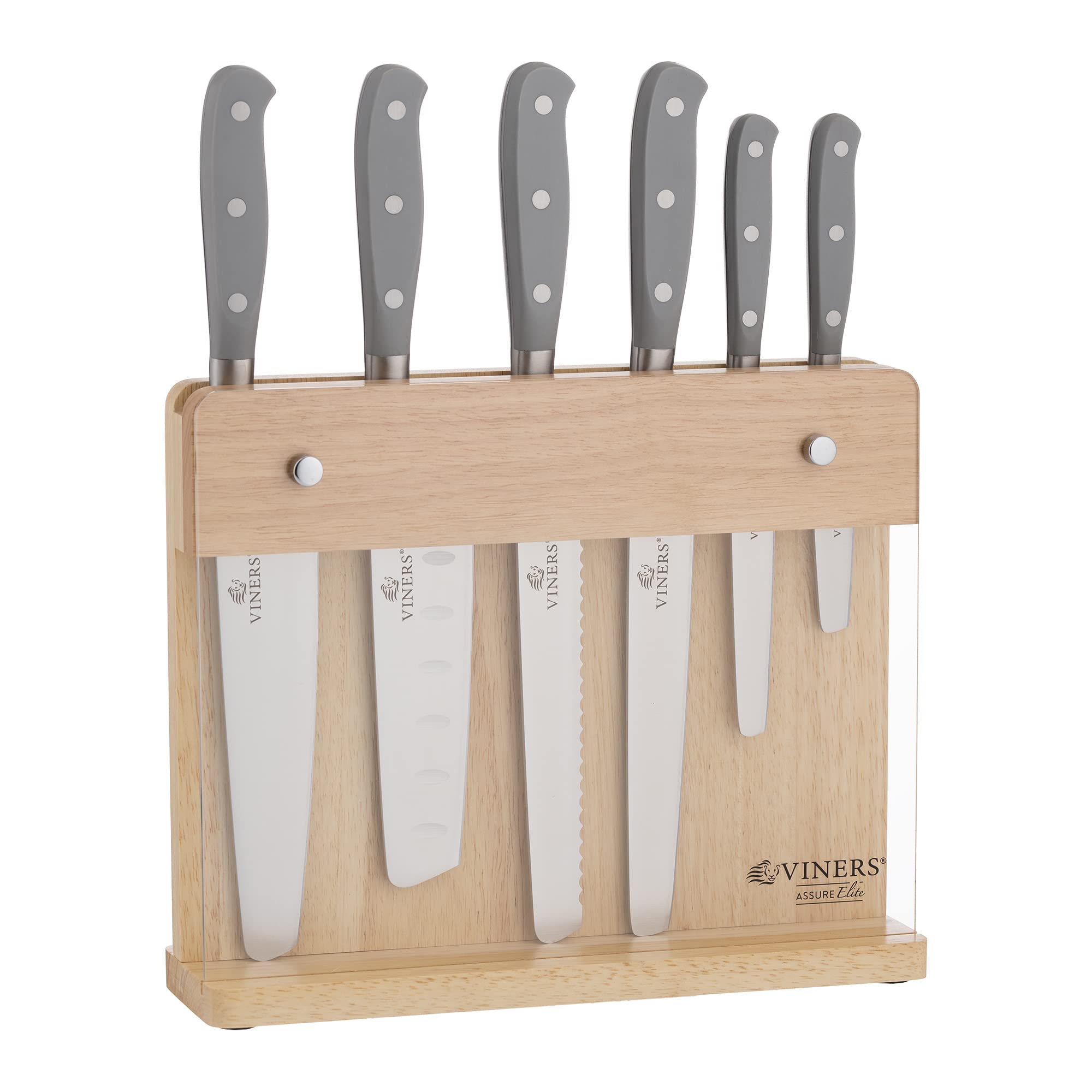 Viners Assure Elite 7 Piece Knife Block Set | German Stainless Steel