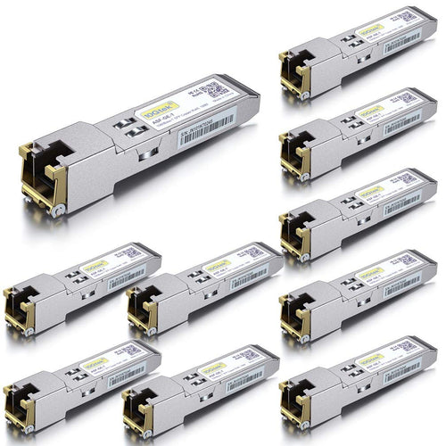 1G SFP to RJ45 Copper Transceiver 1000Base-T – 10 Pack