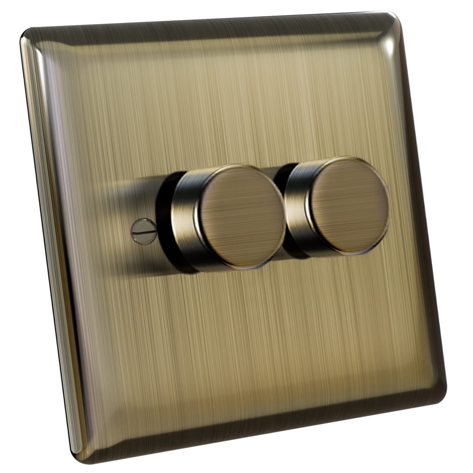 Zigtiger 2-Gang LED Dimmer Switch | Antique Brass 2-Way Light Switch