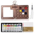 Tobios Mini Watercolour Kit – Wooden Travel Palette with 12 Paints