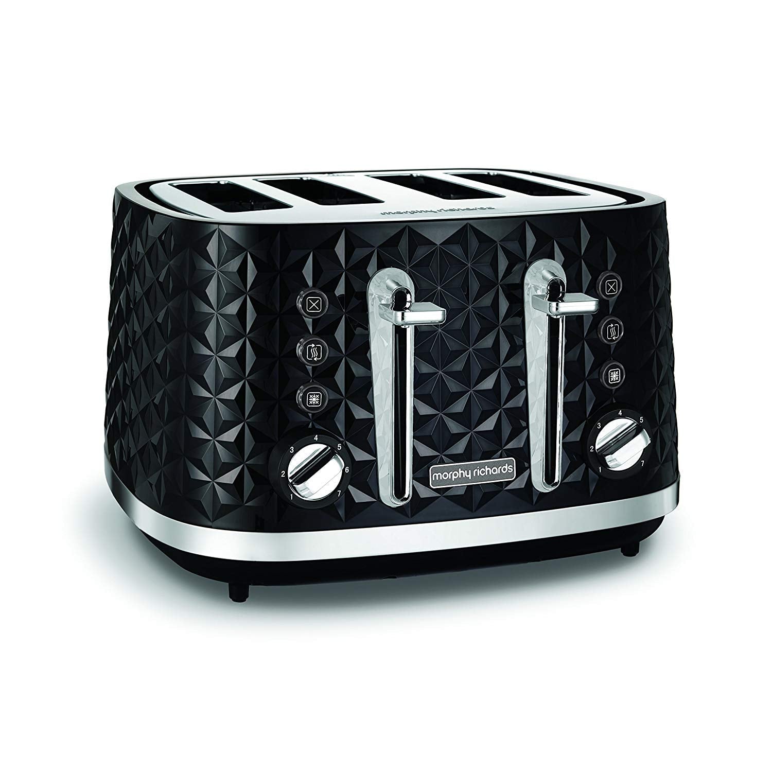 Morphy Richards Vector 4-Slice Toaster | Black Geometric Design