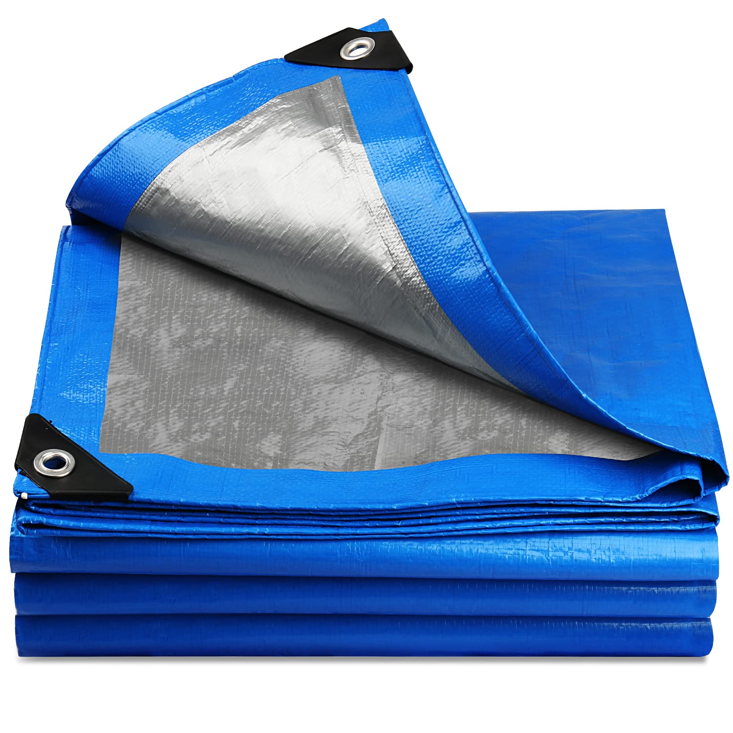 Onarway Heavy Duty Waterproof Tarpaulin | 3m x 4m Blue Tarp Sheet