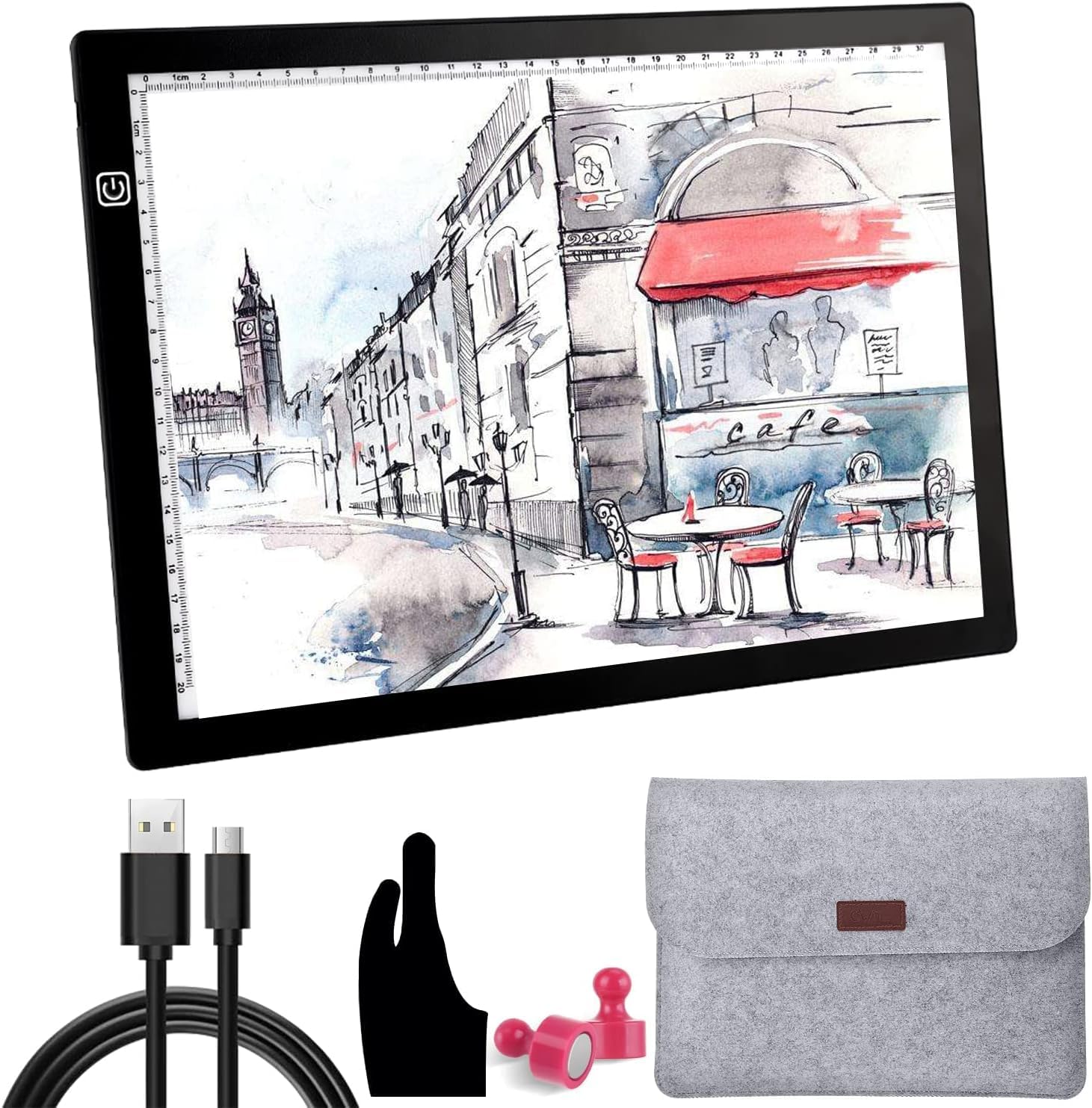 Jolof Store A4 LED Light Box – Ultra-Thin Tracing Pad with Felt Bag
