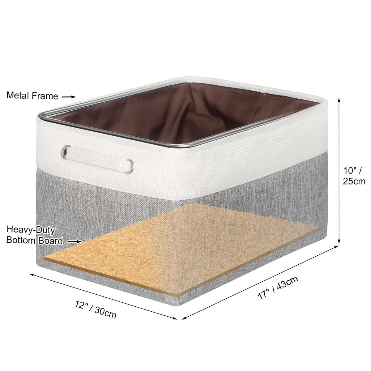 KEEGH Fabric Storage Baskets Set of 3, 17 Inch Storage Boxes for Shelves - image 2