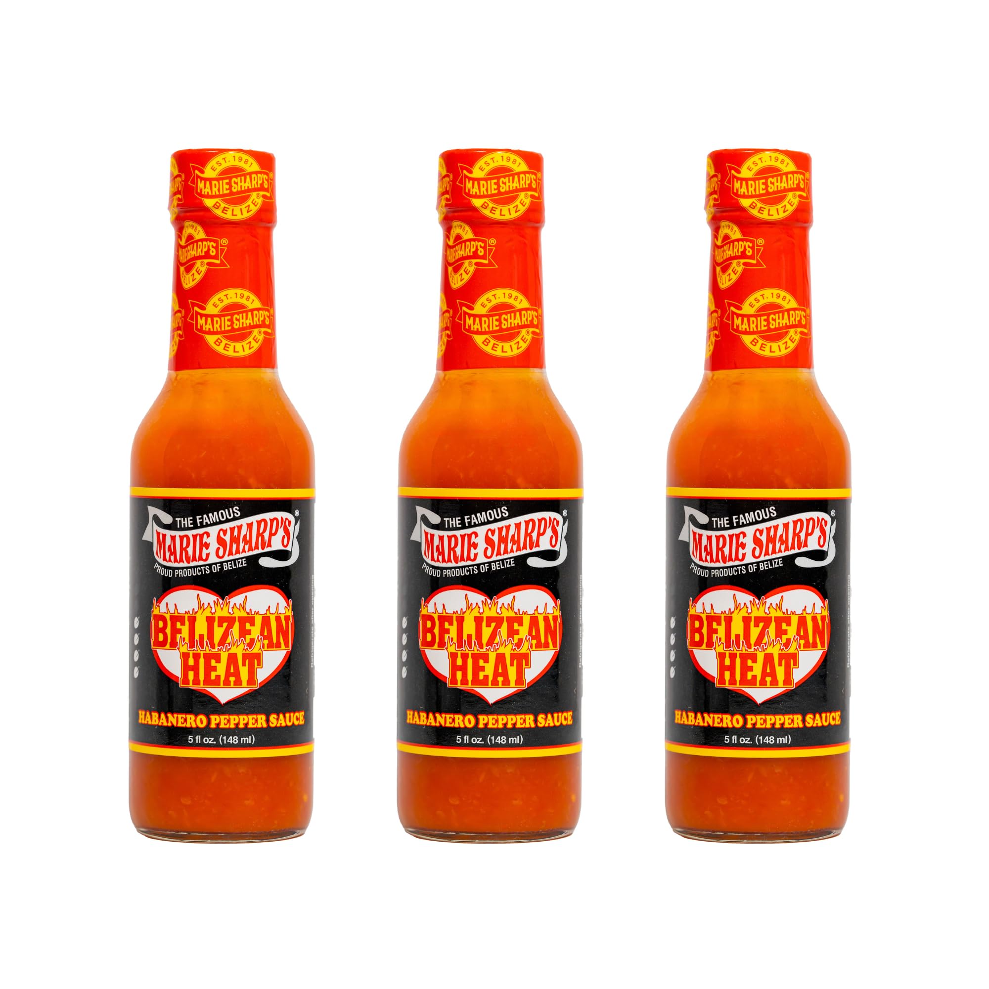 Marie Sharp's Belizean Heat Habanero Hot Sauce - 5 fl oz (Pack of 3)