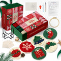 Yuegool 6PCS Christmas Punch Needle Coaster Kit | DIY Embroidery Set