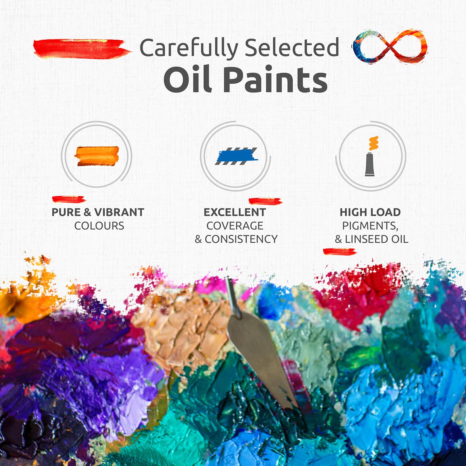 ZenART Professional Oil Paint Set - 8 x 50ml Tubes Impressionist Palette