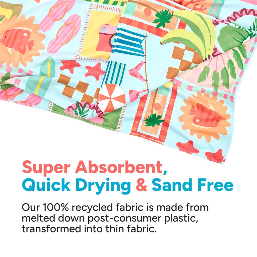 Dock & Bay Quick Dry Beach Towel - Wish You Were Here, Large - image 3