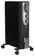 Russell Hobbs 2kW Oil Filled Radiator | 9 Fin Portable Heater - Black