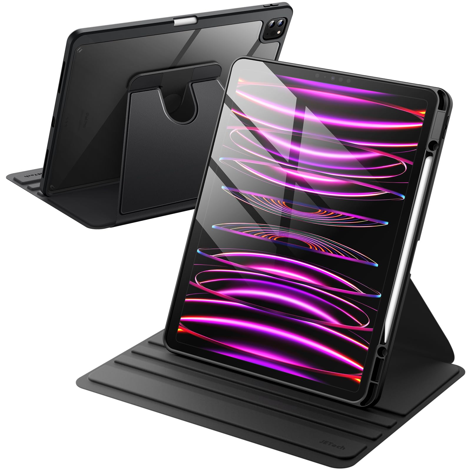 JETech iPad Pro 12.9 Case – 360 Rotating Stand with Pencil Holder