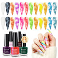 MIZHSE 12 Color Blooming Gel Nail Polish Set – Marble Watercolor Ink Kit