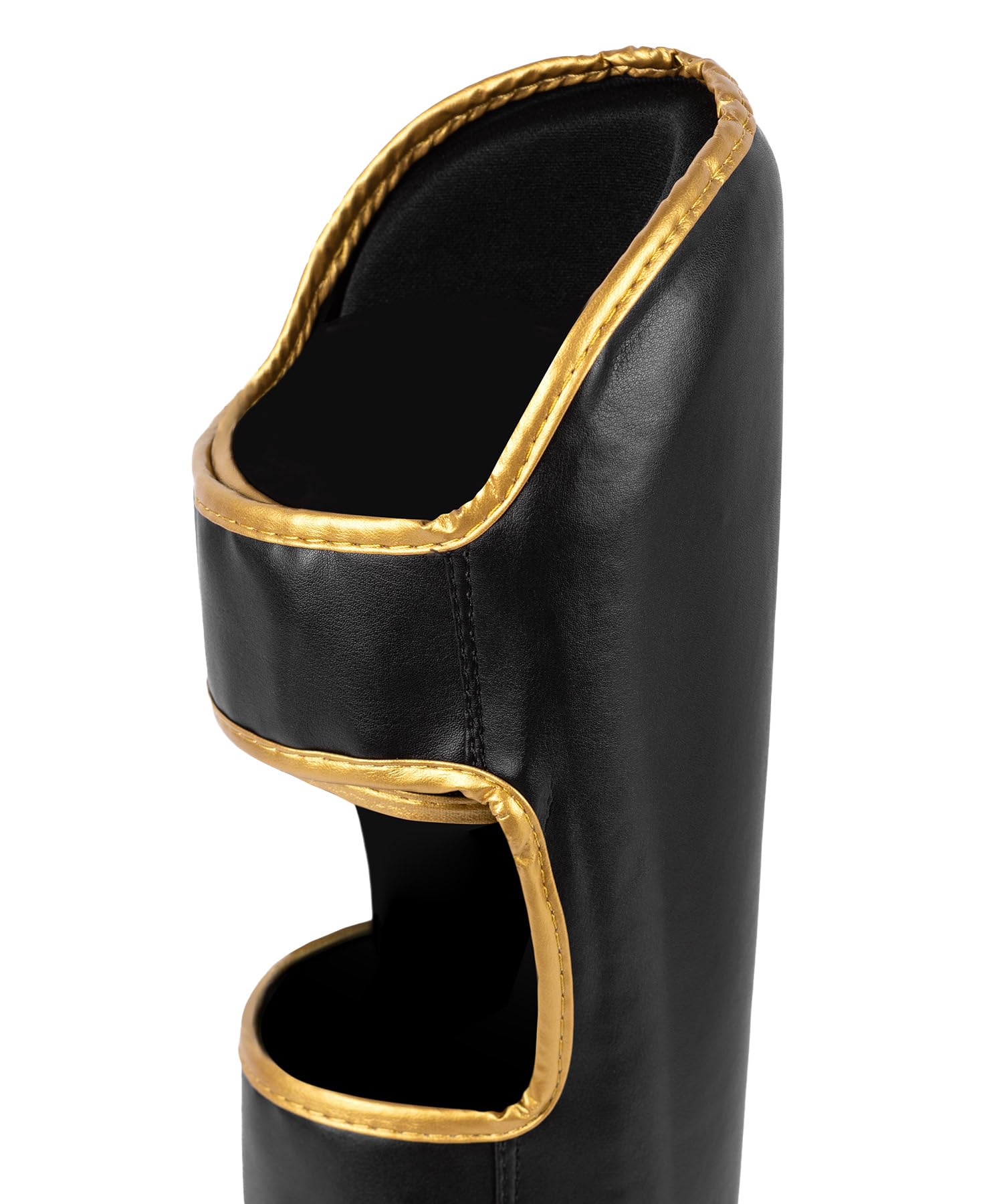 Venum Challenger Standup Shin Guards - Skintex Leather - Black/Gold - XL