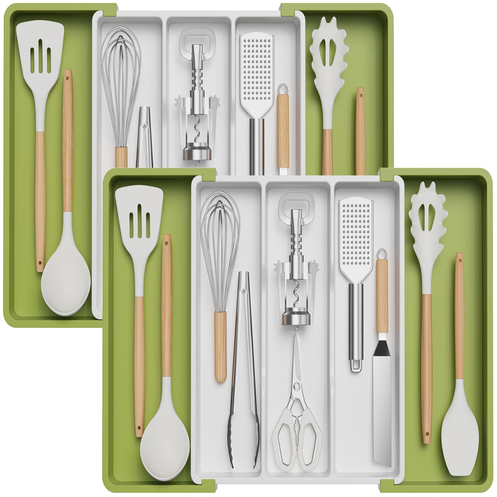 Lifewit Expandable Utensil Drawer Organiser | Large Plastic Cutlery Tray