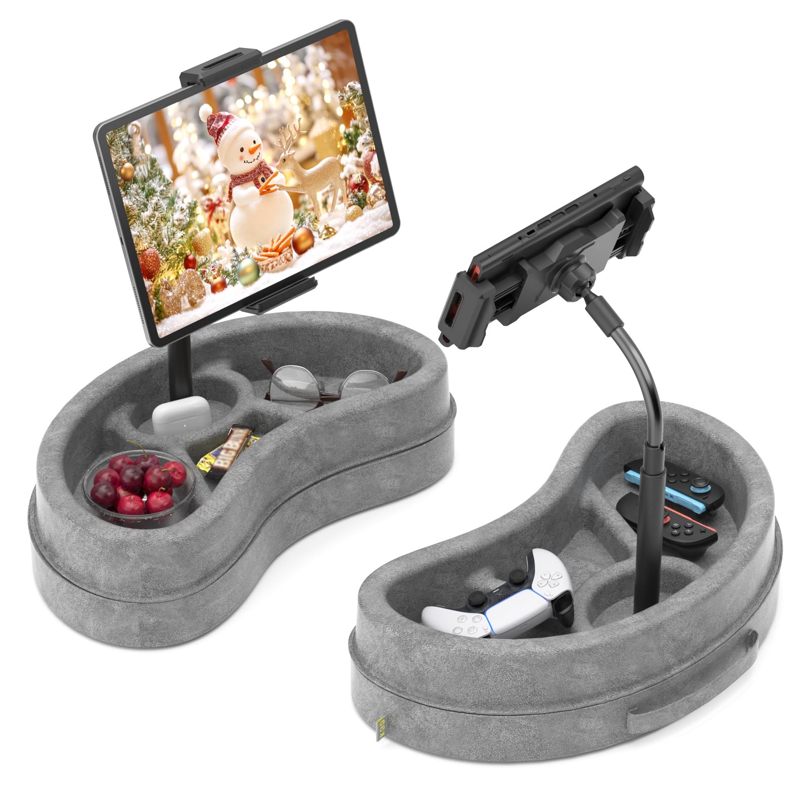 KDD Tablet Pillow Stand with Storage Tray | 360° Gooseneck iPad Holder